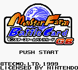 Monster Farm Battle Card GB title screen for GameBoy Color